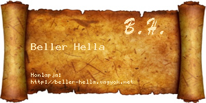 Beller Hella névjegykártya